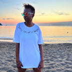 Sorry im not a deejay white t shirt womens