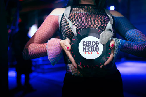 Circo Nero × Sorry I'm Not A Deejay – Full Moon Vinyl Crossbody w/Tie Strap (Black)