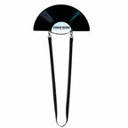 Black vinyl record shaped like a half-circle with a strap, featuring 'Circo Nero' branding on a white background.