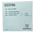 A square light blue vinyl record sleeve or booklet cover with black printed track listing text reading 'DEEP88' and artist/title details, plus a '12 RECORDS' logo at the bottom right.