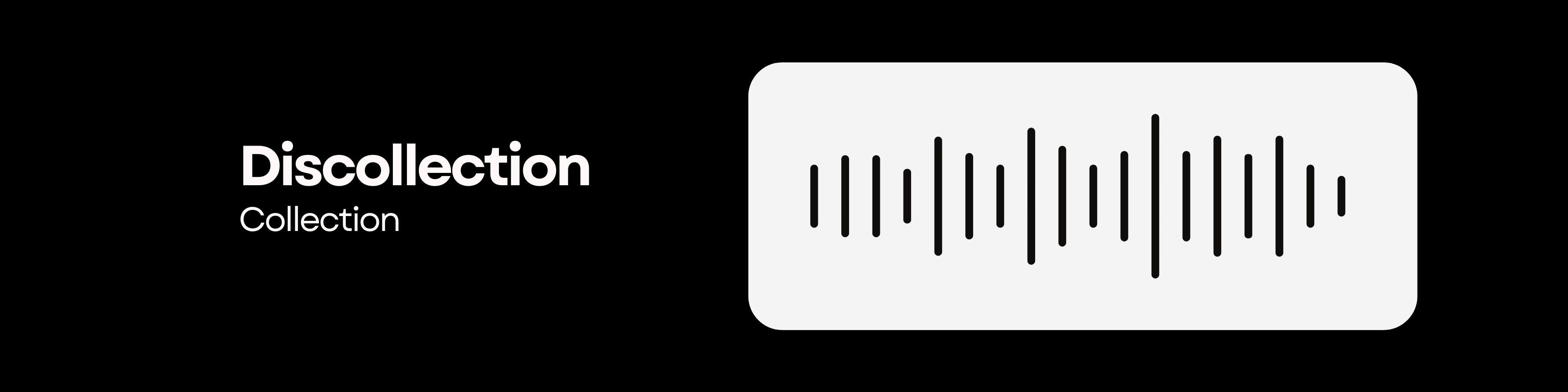 Logo of Discollection Collection with a stylized sound wave on a black background