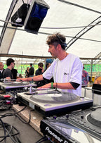 Francesco farfa wearing musek label t shirt