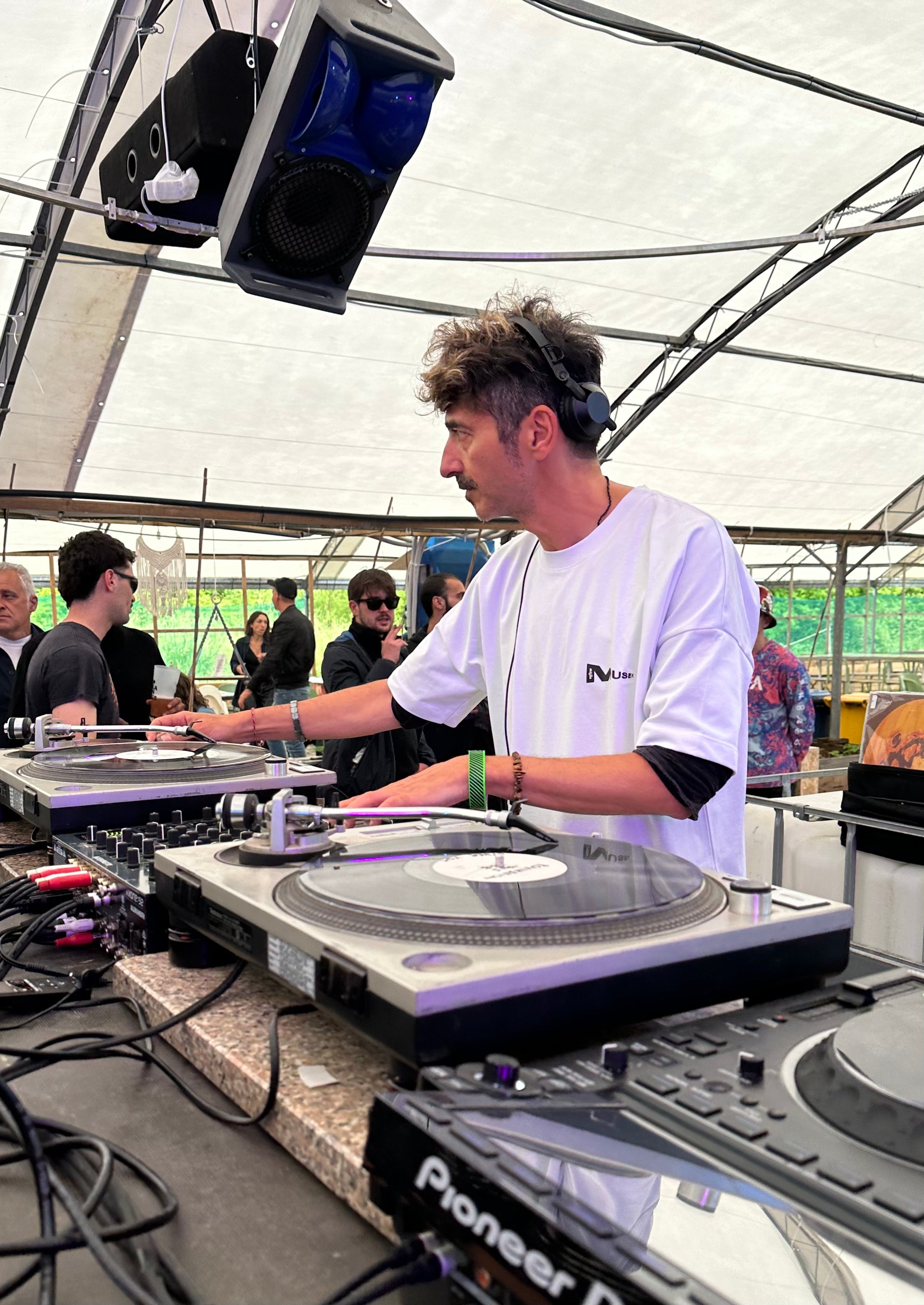 Francesco farfa wearing musek label t shirt