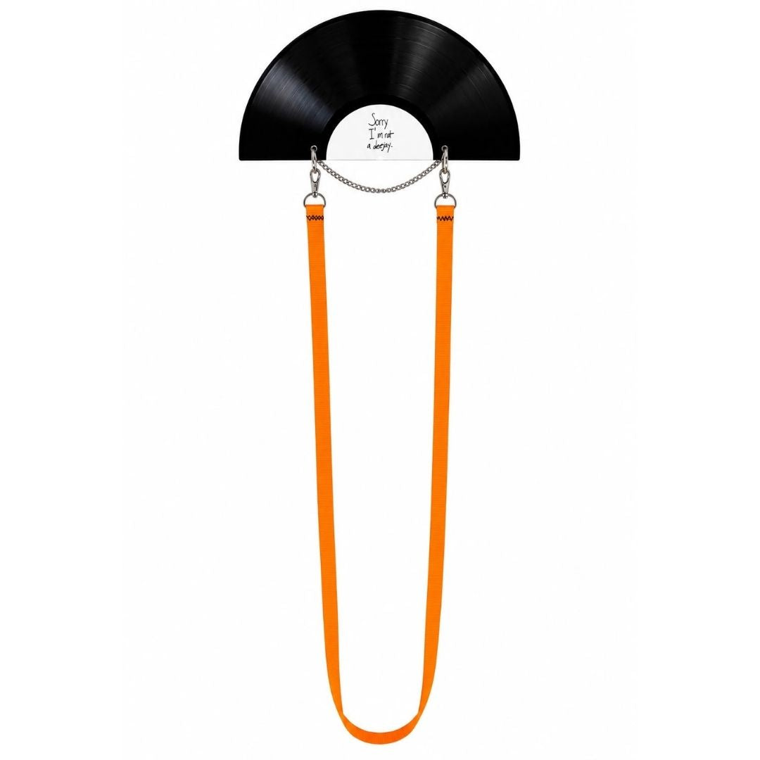 Sorry I'm Not A Deejay Vinyl Record Fan (Orange Strap)