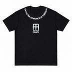 A black short-sleeve crewneck t-shirt with white printed graphics. The collar features the Italian phrase 'UN'ALTRA DOMENICA IN FAMIGLIA' in an arc, and the center chest displays a white logo with the text 'AFTER FRANCO'.
