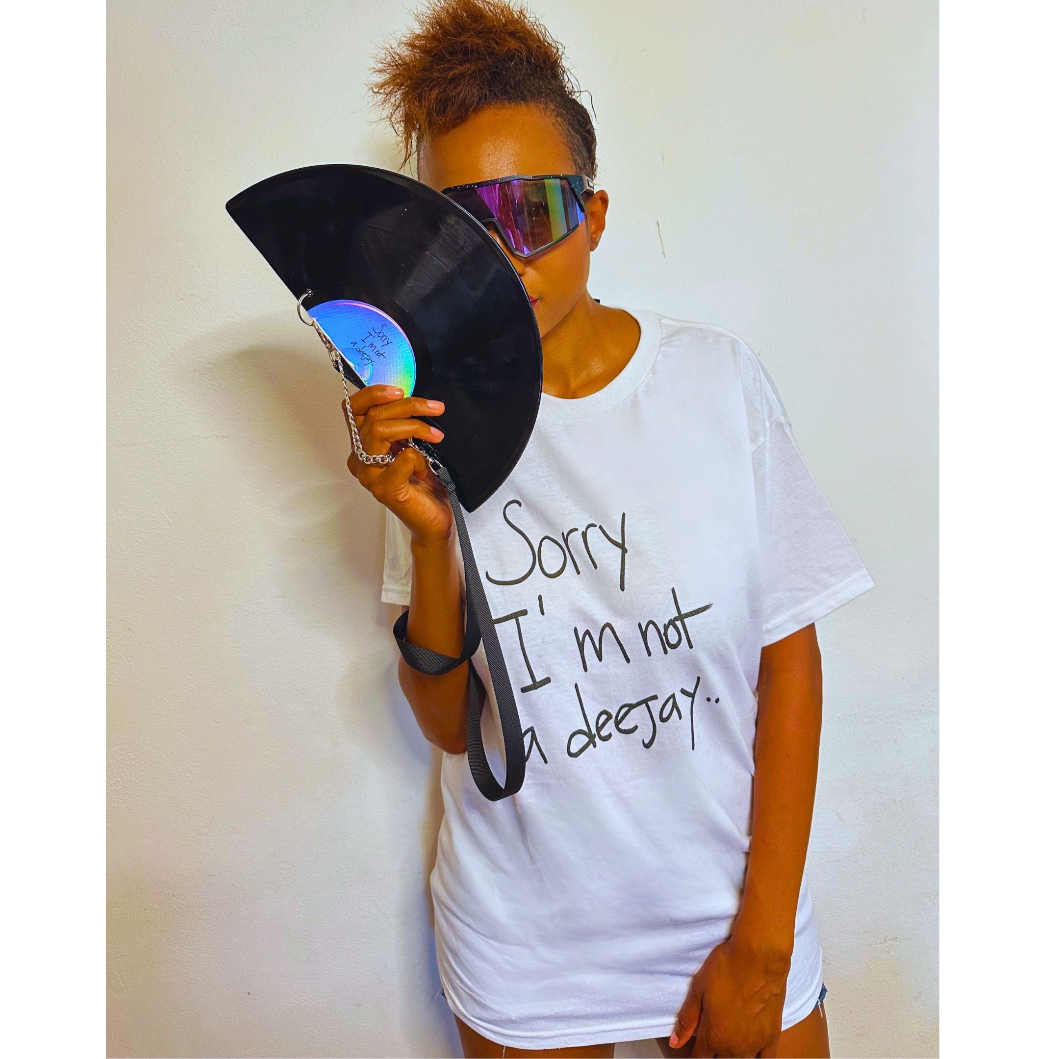 Sorry I'm Not A Deejay Vinyl Record Fan (Black Strap)