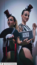 Circo Nero – Half Moon Vinyl Bag w/Purple Ribbon Strap (Black)
